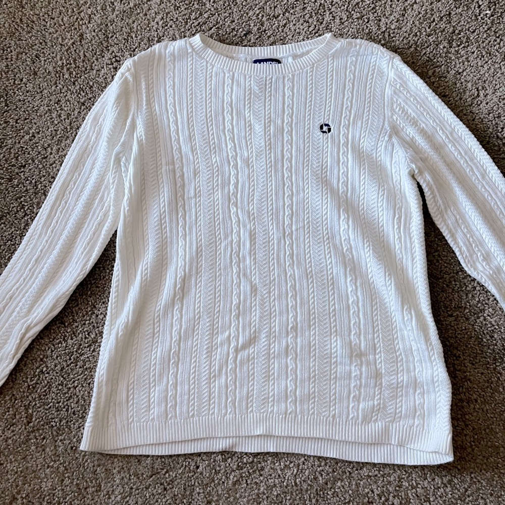 Chase Lands End Cotton Modal Long Sleeve Textured Stitch Pullover Sweater